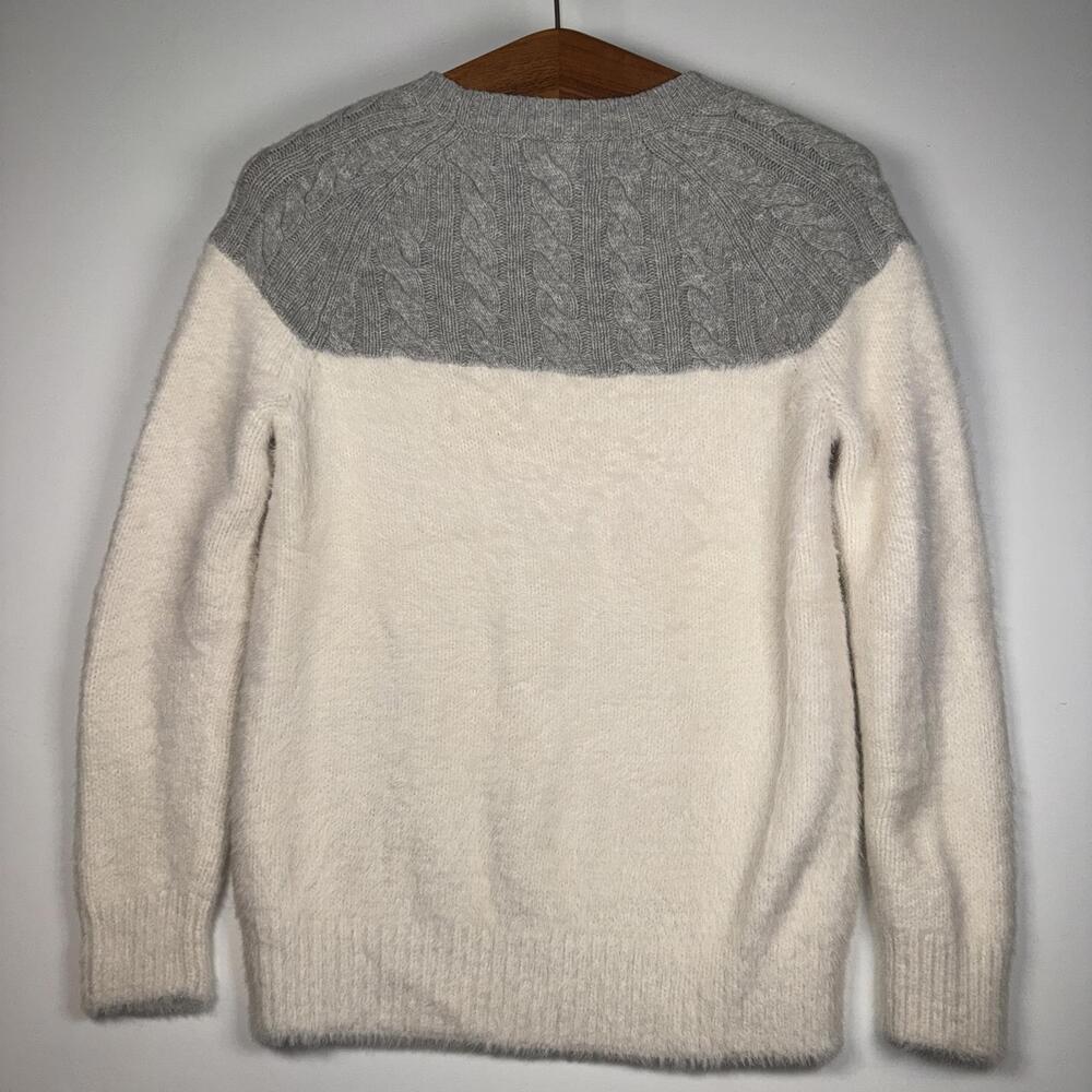 J. Crew Cable Fuzzy Merino Wool Crewneck Sweater - - Picture 6 of 7